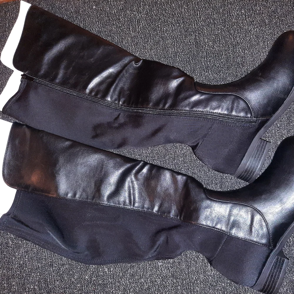 Torrid Faux Leather Stretch Back Over the Knee Boots